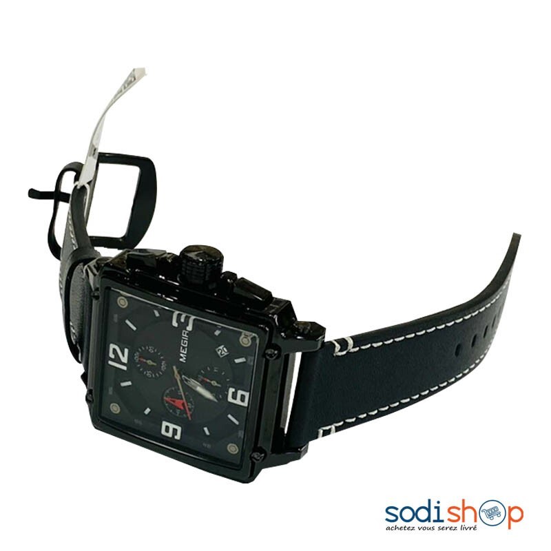 Montre Homme Megir - Cadran Analogique Couleur Noir Haute Qualité DI0026