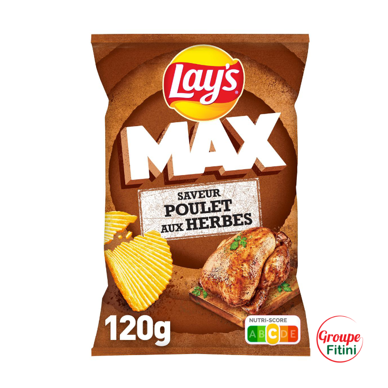 LAYS MAX CROQUANTES SAVEUR POULET AUX HERBES 120G - FTM00228