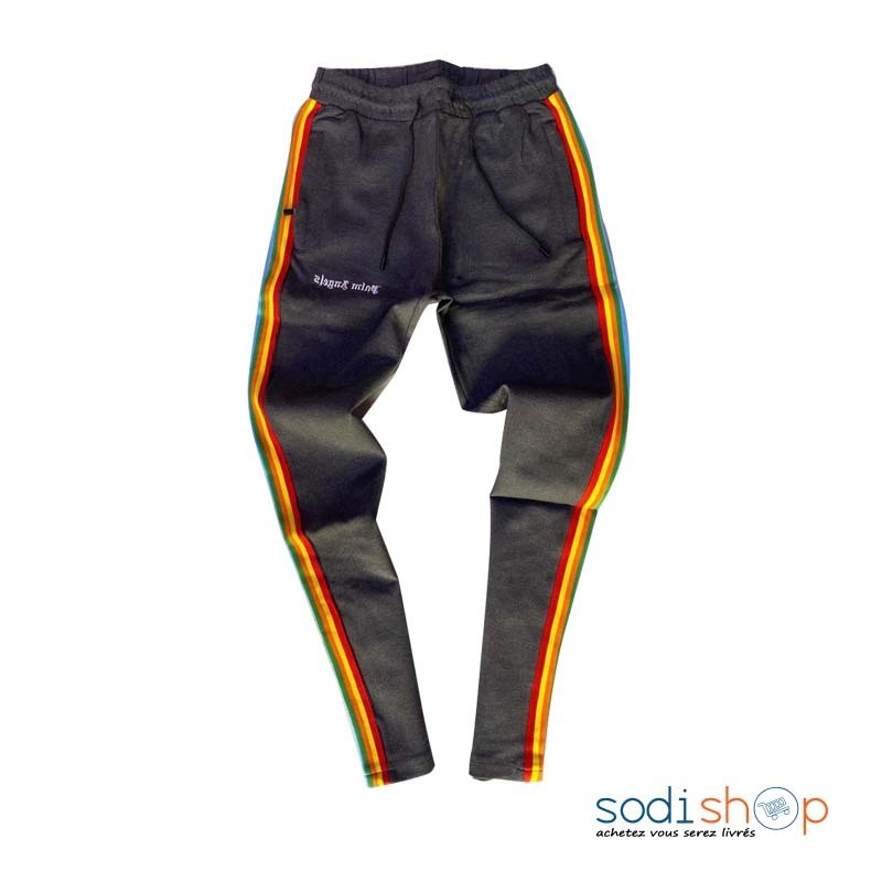 Pantalon Jogging Style Elégant - Couleur Noir - Jaune BK0096