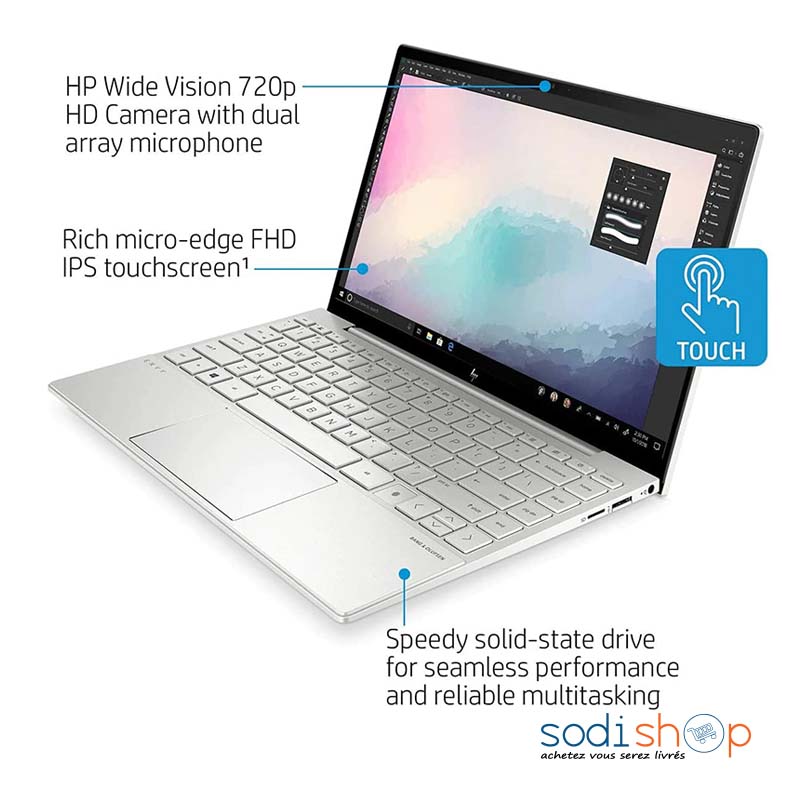 Ordinateur portable à écran tactile HP Envy 13-ba1085cl 13,3", Intel Core i7-1165G7, 16 Go de RAM DDR4, 512 Go SSD, Intel Iris Xe Graphics, Windows 10 Home SODIEXP01D – Image 3