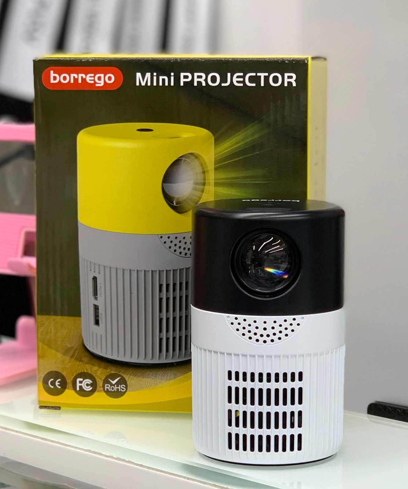 Mini Vidéoprojecteur Borrego HDMI USB Haut-Parleur Intégré SODIEXP01D
