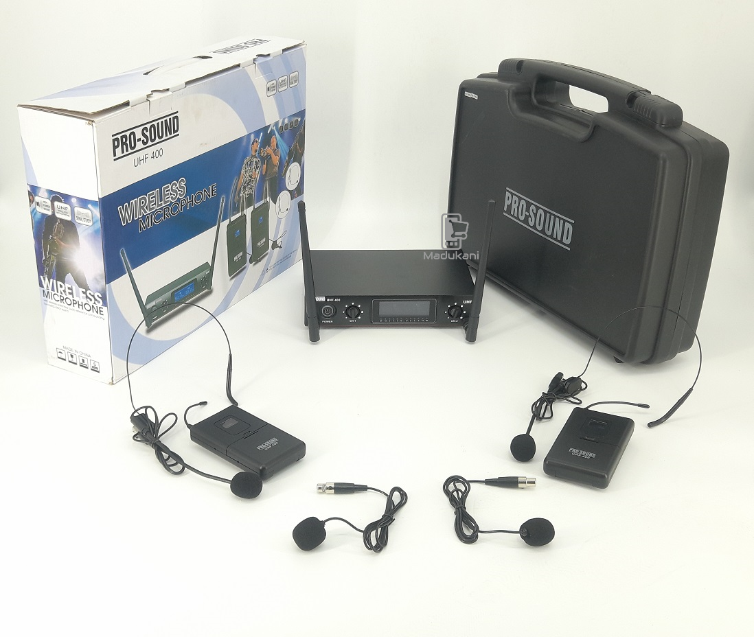 Micro-Cravatte Sans Fil - Pro-Sound UHF 400 Paire de Système de Microphone Professionnel SODIEXP01D