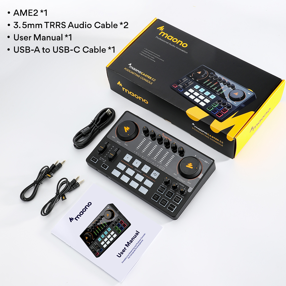 Maono-Wild audio AME2, carte son, tout-en-un, portable, studio de podcast pour statique, streaming en direct, YouTube, PC AI0001 – Image 2