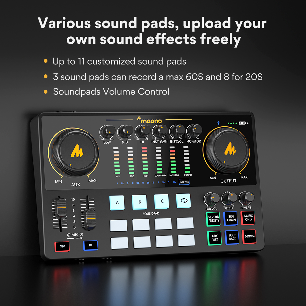 Maono-Wild audio AME2, carte son, tout-en-un, portable, studio de podcast pour statique, streaming en direct, YouTube, PC AI0001 – Image 6