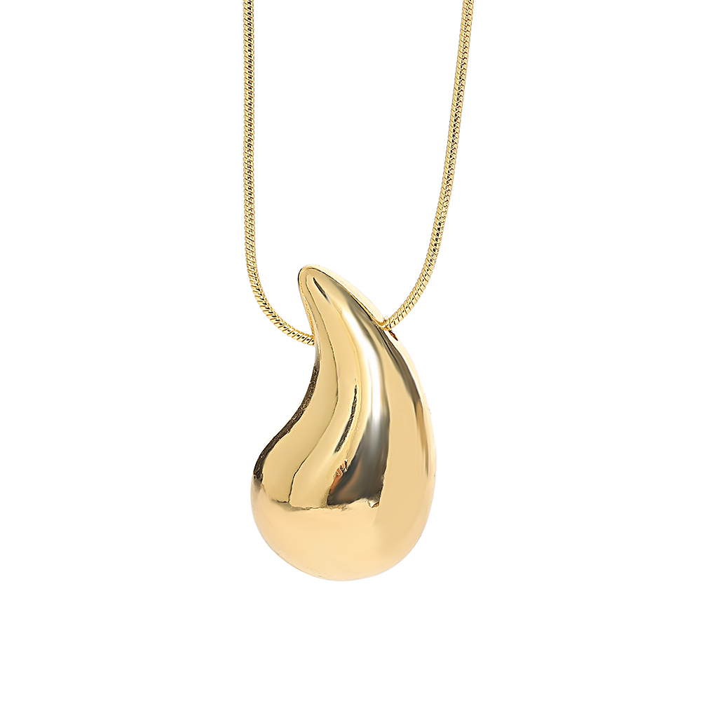 Collier pendentif goutte de larme épaisse brillante pour femme, bijoux de déclaration punk, acier inoxydable goutte à goutte, colliers de joprésidence, cadeau de collier AI0001 – Image 2