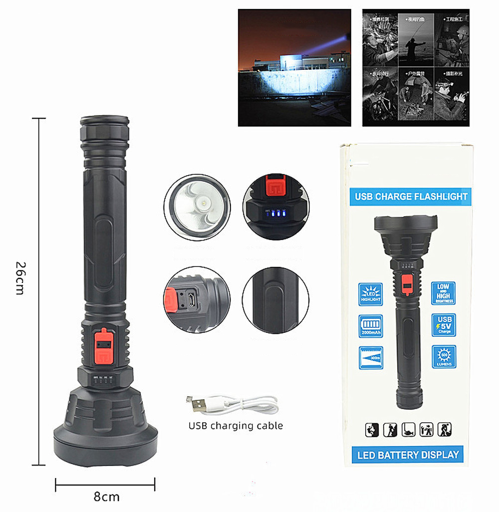 XGardens-Lampe de poche super injuste 50 LED, DulTorch, Batterie 18650 intégrée, Rechargeable par USB, Lampe étanche, Lanterne ultra lumineuse AI0001 – Image 2