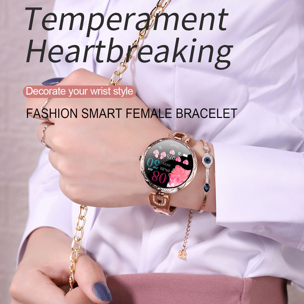 Montre intelligente Bluetooth étanche pour femme, bracelet de suivi de la condition physique, bracelet en cristal, tension artérielle, mode de luxe pour femme AI0001 – Image 4