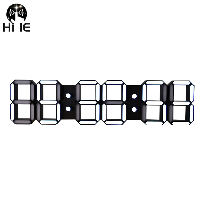 Horloge murale numérique à LED, alarme, date, température, rétroéclairage automatique, décoration de la maison, bureau de table, horloges suspendues sur pied, Wi-Fi AI0001 – Image 2