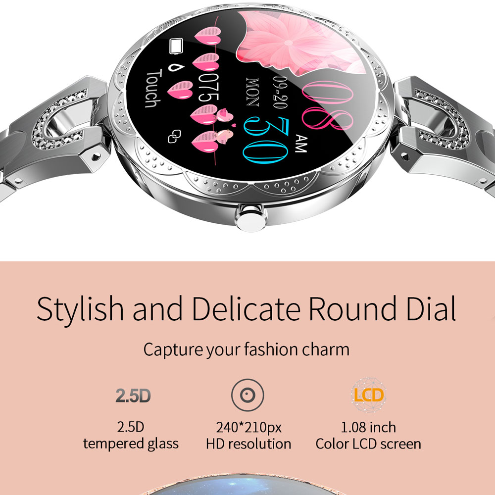 Montre intelligente Bluetooth étanche pour femme, bracelet de suivi de la condition physique, bracelet en cristal, tension artérielle, mode de luxe pour femme AI0001 – Image 5