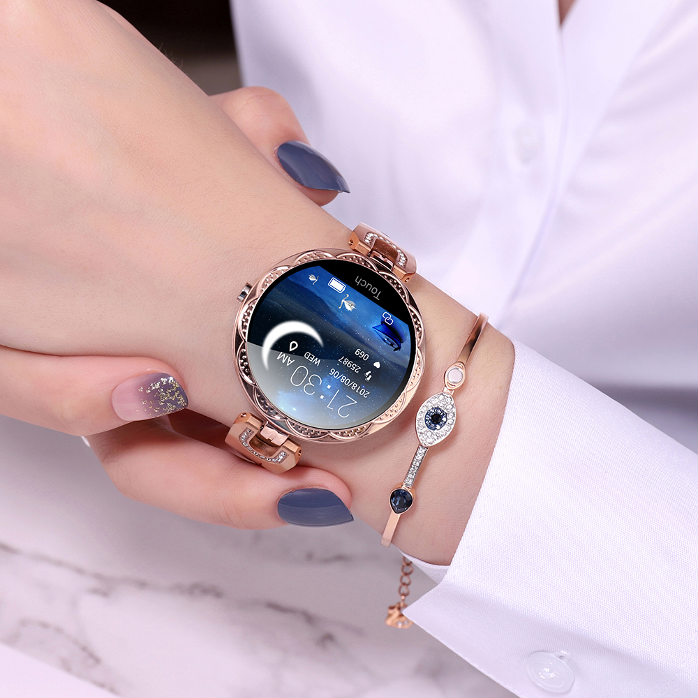 Montre connectée AK15 pour les femmes, étanche, moniteur d'activité physique, moniteur de fréquence cardiaque, pour les téléphones Android et iOS, PK H8 KW10 W8 AI0001 – Image 7
