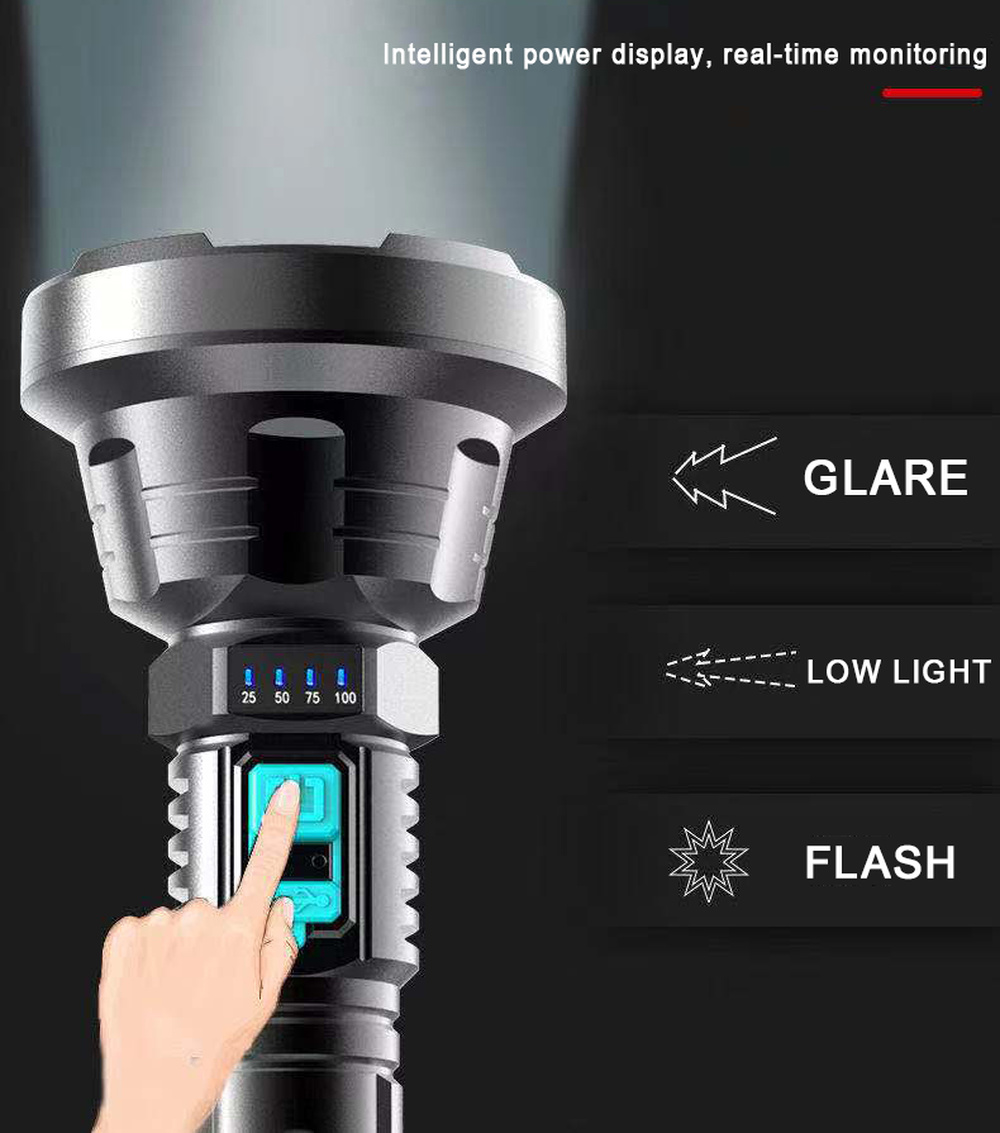 XGardens-Lampe de poche super injuste 50 LED, DulTorch, Batterie 18650 intégrée, Rechargeable par USB, Lampe étanche, Lanterne ultra lumineuse AI0001 – Image 5