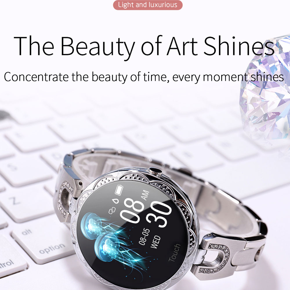 Montre intelligente Bluetooth étanche pour femme, bracelet de suivi de la condition physique, bracelet en cristal, tension artérielle, mode de luxe pour femme AI0001 – Image 6