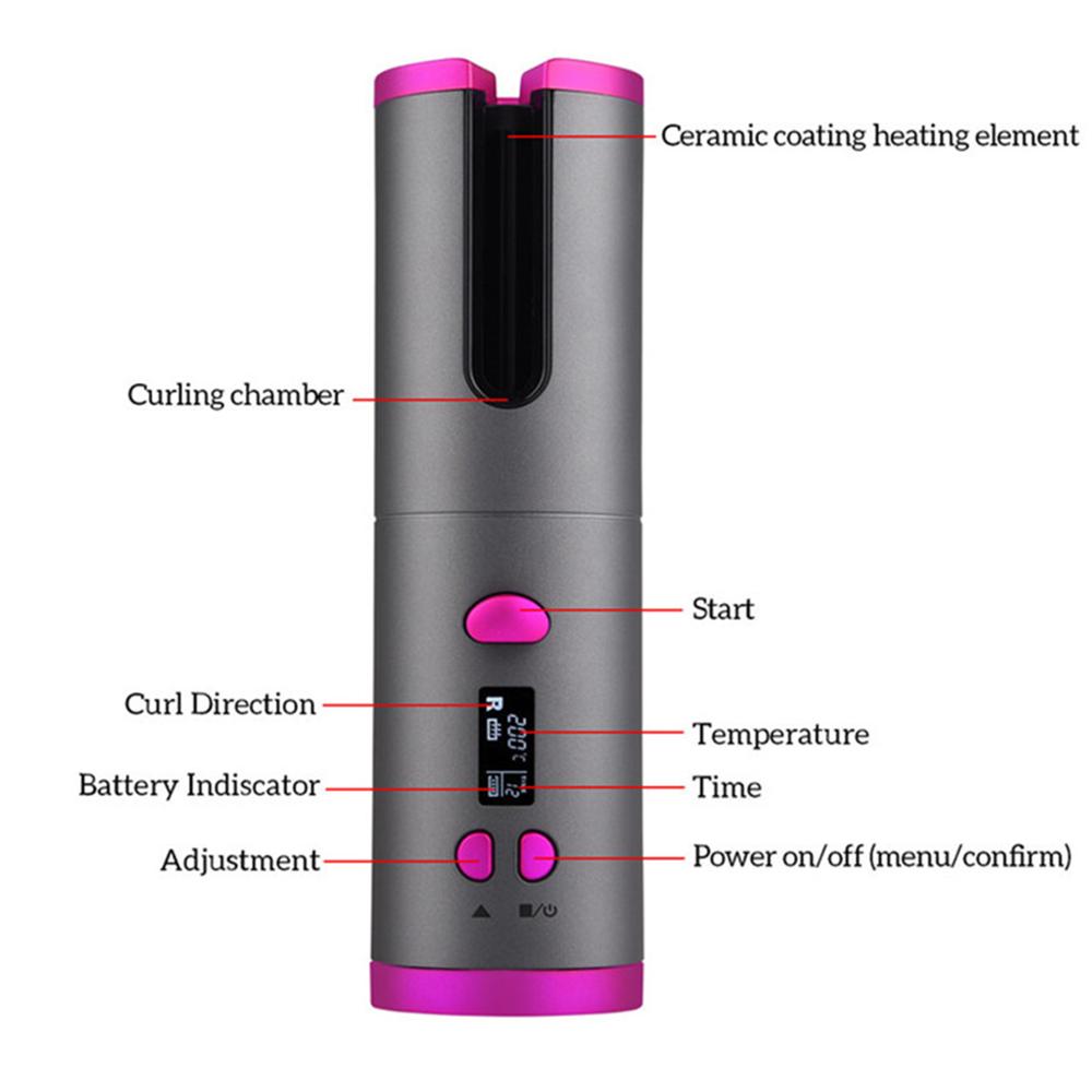 Bigoudi automatique sans fil portable, aste par USB, rotation automatique, baguette en céramique, fer à friser, outils de coiffure AI0001 – Image 6
