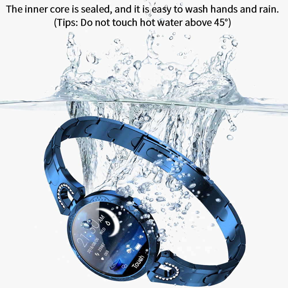 Montre intelligente Bluetooth étanche pour femme, bracelet de suivi de la condition physique, bracelet en cristal, tension artérielle, mode de luxe pour femme AI0001 – Image 2