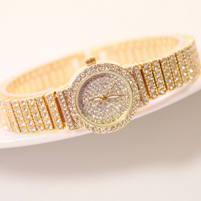 BS-Montre-bracelet en diamant pour femme, montres pour femme, petite montre-bracelet, or rose, marques de luxe célèbres AI0001 – Image 2