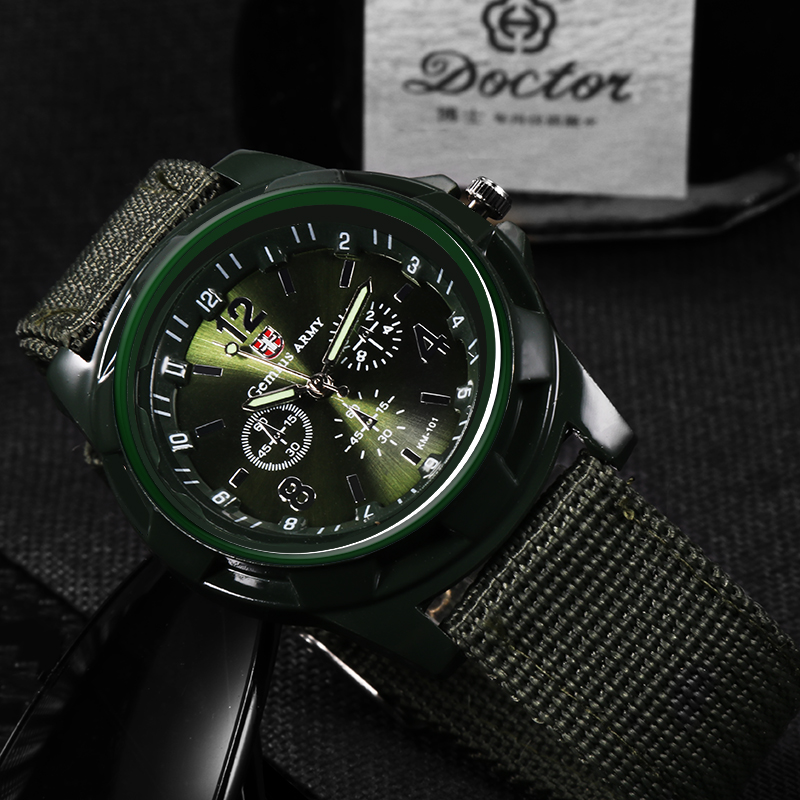 Gemius-Montre-bracelet militaire pour homme, montre de sport, bracelet en nylon, horloge de l'armée, mode AI0001 – Image 3