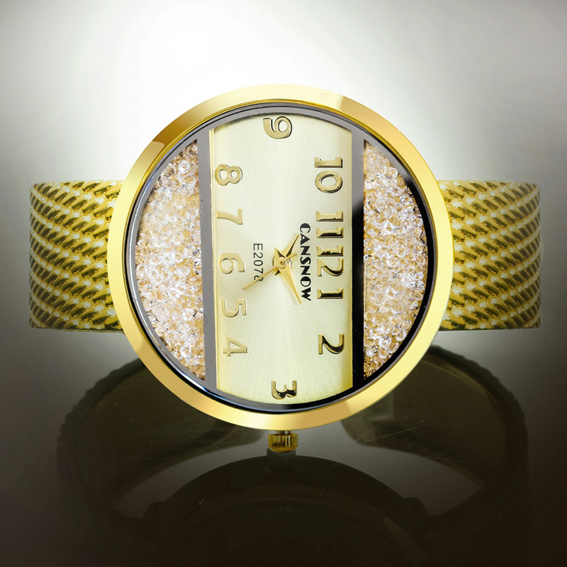 Montre-Bracelet en acier inoxydable pour femmes, dorée, décontractée, avec strass en cristal, horloge Bayan Kol Saati AI0001 – Image 5