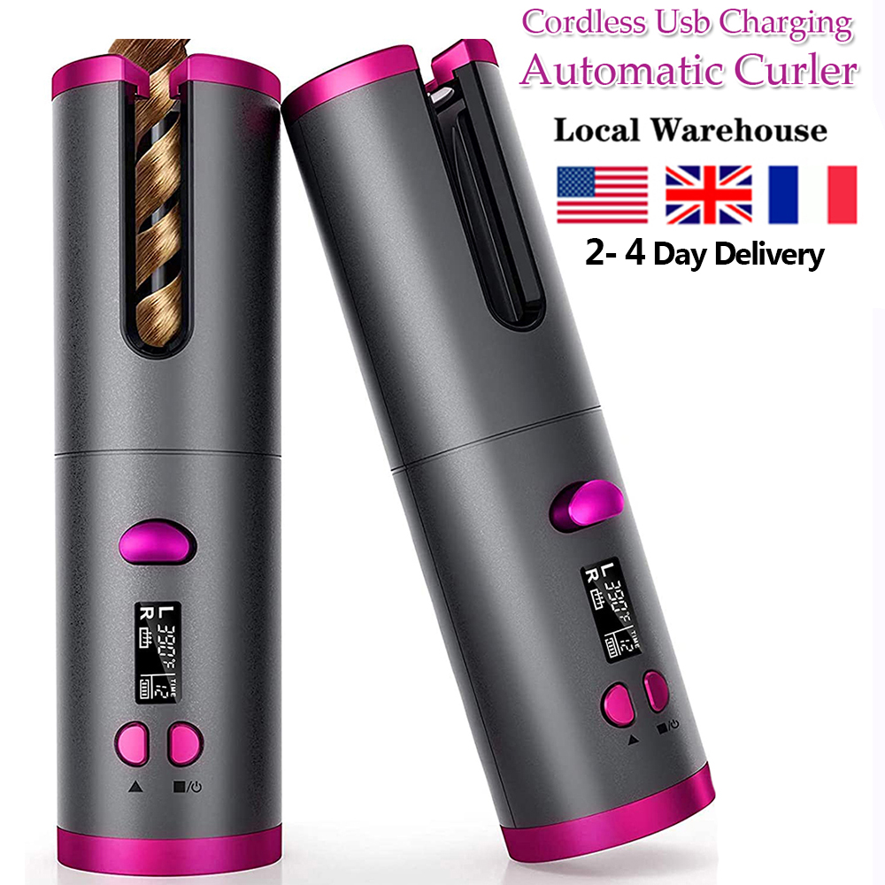 Bigoudi automatique sans fil portable, aste par USB, rotation automatique, baguette en céramique, fer à friser, outils de coiffure AI0001