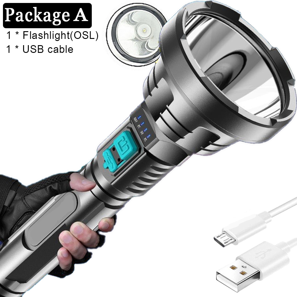XGardens-Lampe de poche super injuste 50 LED, DulTorch, Batterie 18650 intégrée, Rechargeable par USB, Lampe étanche, Lanterne ultra lumineuse AI0001