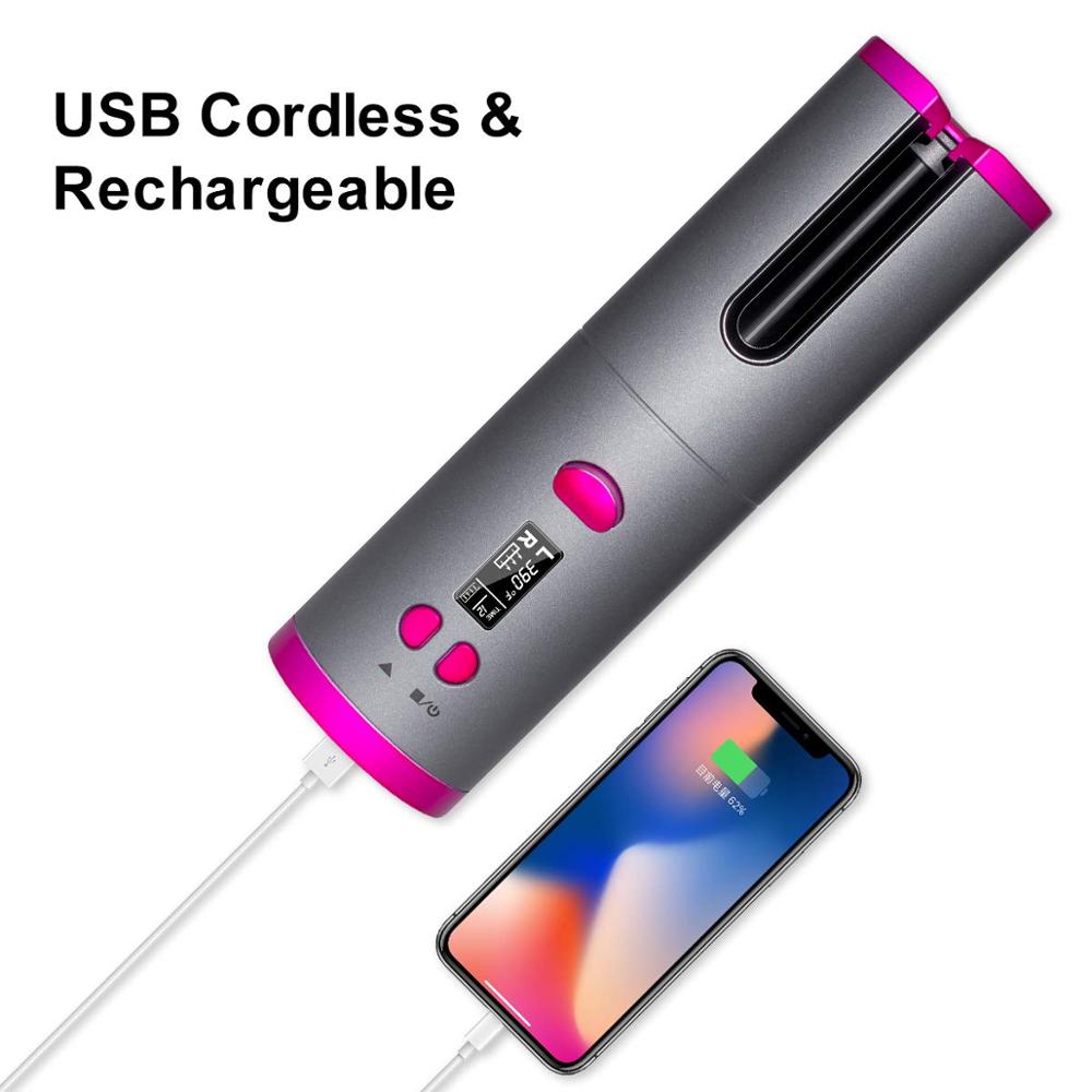 Bigoudi automatique sans fil portable, aste par USB, rotation automatique, baguette en céramique, fer à friser, outils de coiffure AI0001 – Image 3