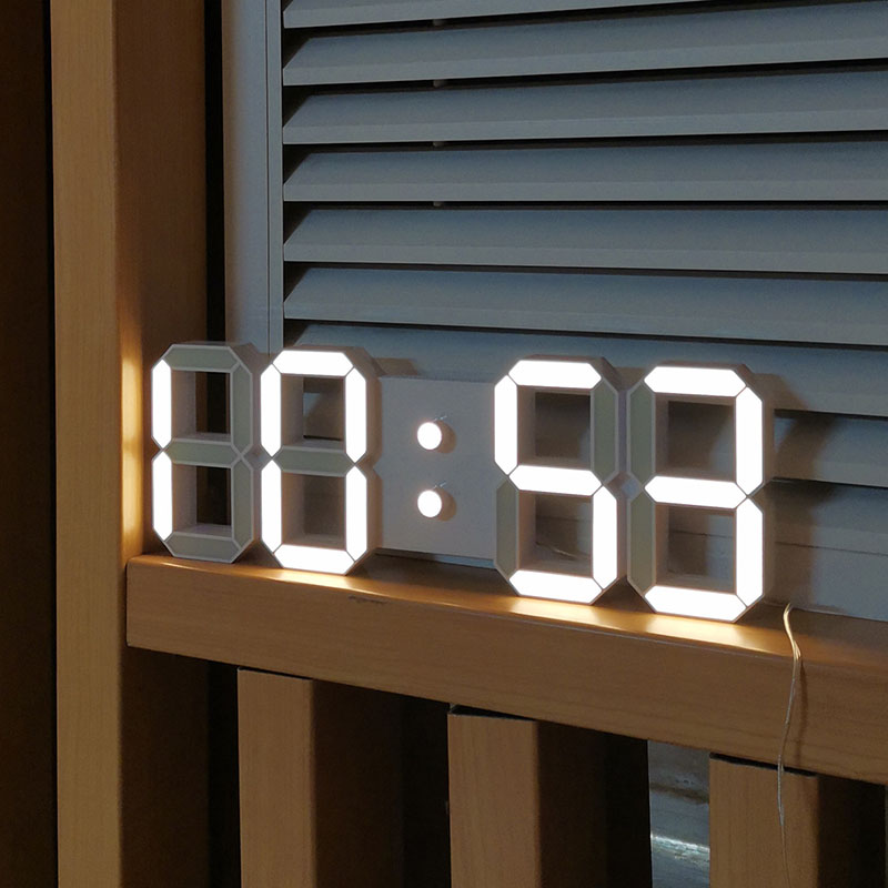 Horloge murale numérique à LED, alarme, date, température, rétroéclairage automatique, décoration de la maison, bureau de table, horloges suspendues sur pied, Wi-Fi AI0001 – Image 6