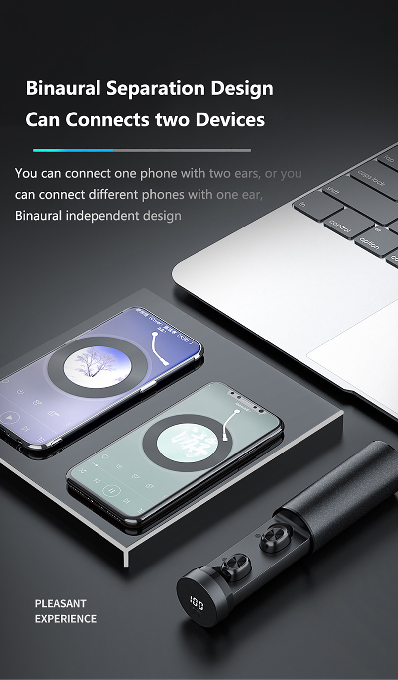 B9 TWS-Écouteurs Bluetooth 5.0 Sans Fil 8D HIFI, Oreillettes de dehors, Micro, Jeu, Musique, Casque pour Xiaomi, Samsung, Huawei AI0001 – Image 4