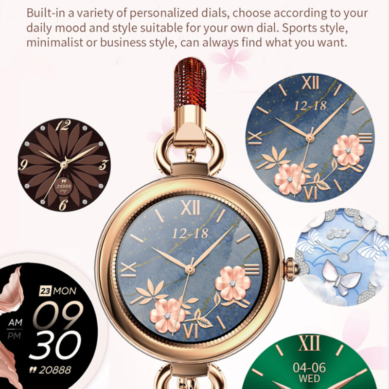 Bracelet connecté Bluetooth pour femmes, montre intelligente, moniteur de pression artérielle, d'oxygène et de fréquence cardiaque, rappel, étanchéité IP67 AI0001 – Image 3