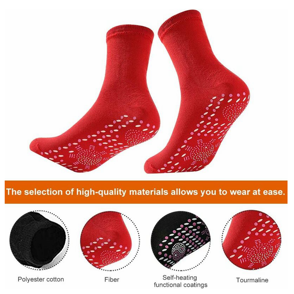 Tourmaline-Chaussettes thermiques auto-chauffantes, chaussettes de santé amincissantes, chaussettes courtes élastiques pour soins de santé, thérapie magnétique, hiver, 1-6 paires AI0001 – Image 2