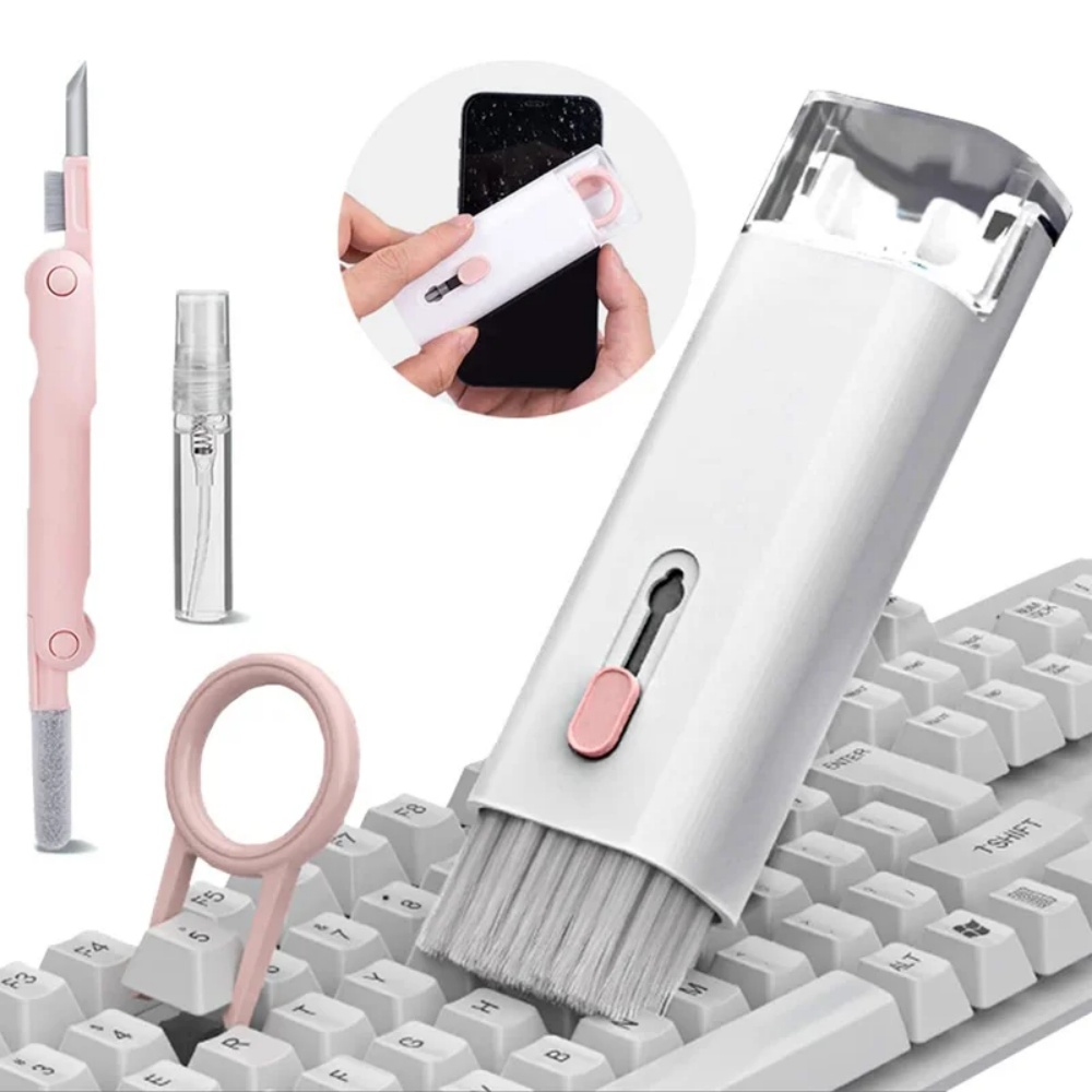 Kit de brosse de nettoyage de clavier d'ordinateur, étui pour casque multifonctionnel, outils de livres, bouteille de pulvérisation, nettoyage, agaçant, écran, livres, 7 en 1 AI0001 – Image 6