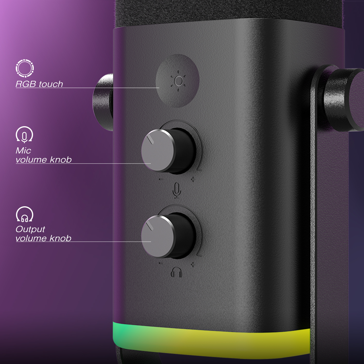 FIFINE-Microphone dynamique USB/XLR avec bouton tactile muet, prise téléphonique pour sauna, commandes d'E/S, pour table de mixage PC PS5/4, micro de jeu, Ampligame AM8 AI0001 – Image 4