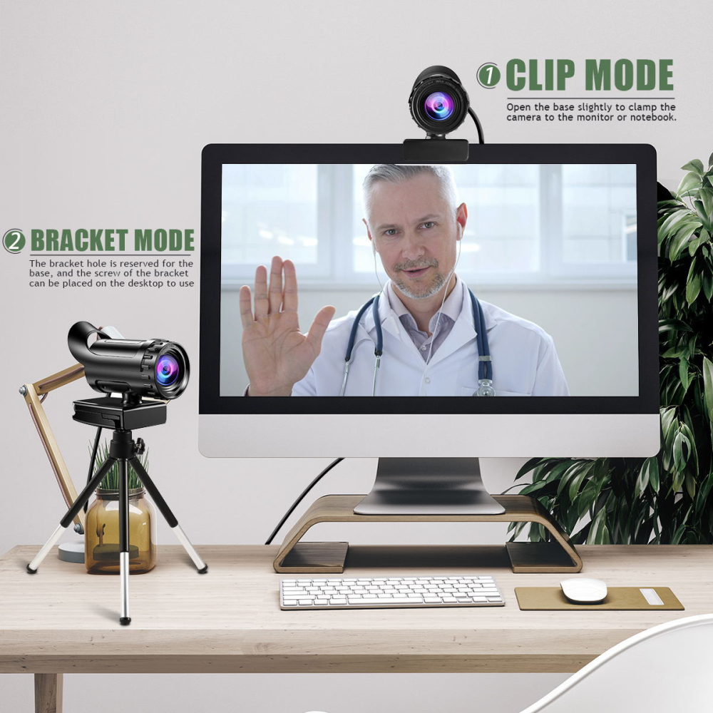 Mini caméra sans fil avec microphone, lecteur gratuit, 1600x1200, noir, vidéoconférence en direct, ordinateur, webcam, mise au point automatique, Abs AI0001 – Image 2