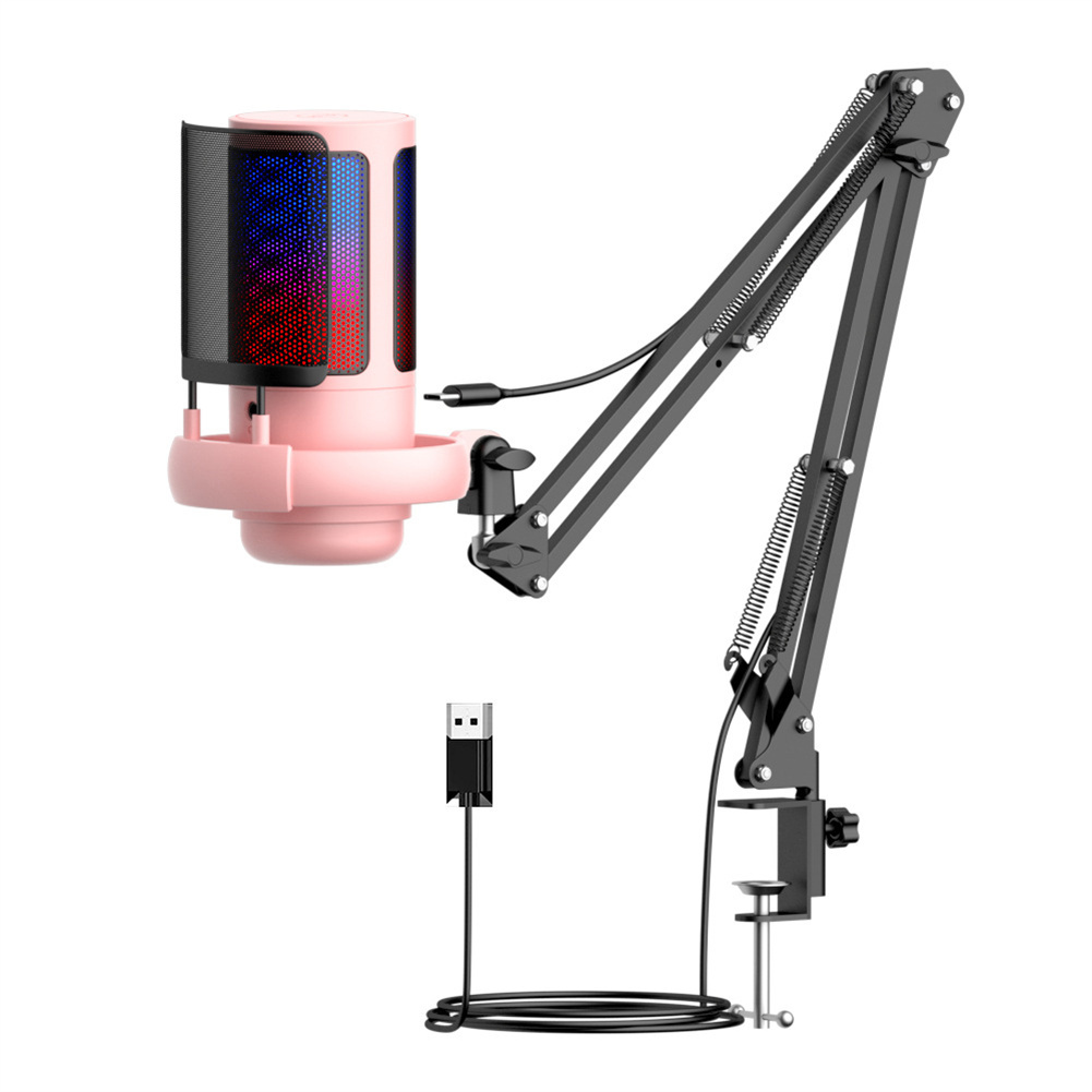 Microphone à condensateur USB RVB avec support HONStand en métal, micro de bureau pour Studio Static, Esports, appel de jeu AI0001 – Image 4