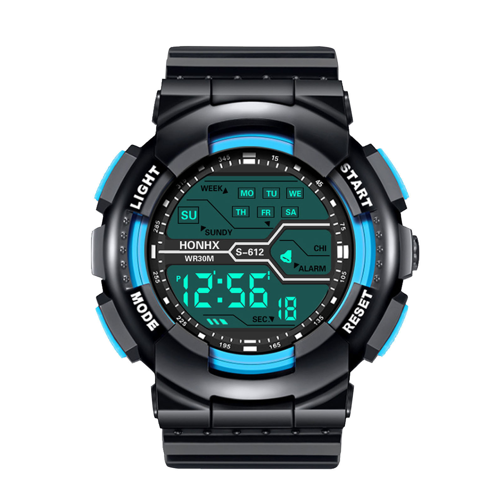 Montres-bracelets numériques pour hommes, une variété de styles de montres électroniques cool avec quatre boutons, montre d'extérieur multifonctionnelle AI0001 – Image 5
