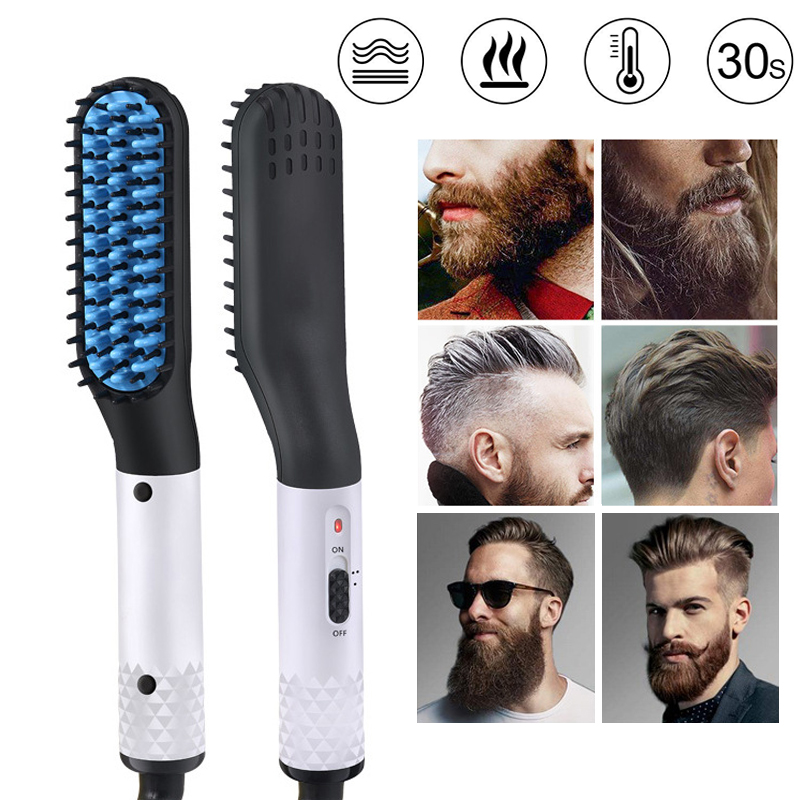Peigne à lisser multifonctionnel pour barbe d'homme, brosse à cheveux à chauffage rapide, outils de coiffage professionnels AI0001 – Image 7