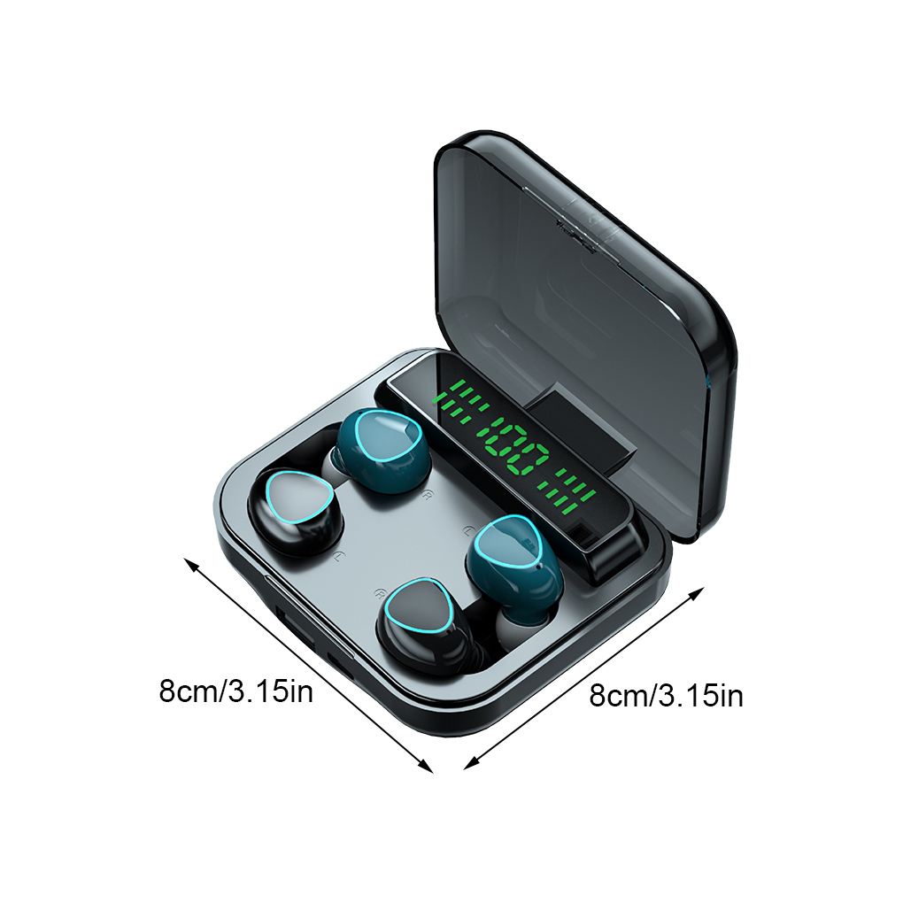 Écouteurs sans fil intelligents à réduction de bruit, écouteurs de sport, casque compatible Bluetooth, portable V5 1, affichage, 1 paire AI0001 – Image 2