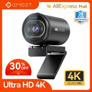 Webcam 4K 1080P 60FPS USB, caméra EMEET Sfemale, mise au point automatique, diffusion en direct avec micros pour Tiktok/prometteur AI0001