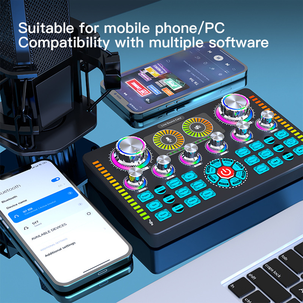 Carte son pour enregistrement en Studio, Bluetooth, Microphone, changeur de voix, diffusion en direct, karaoké, maison AI0001 – Image 6