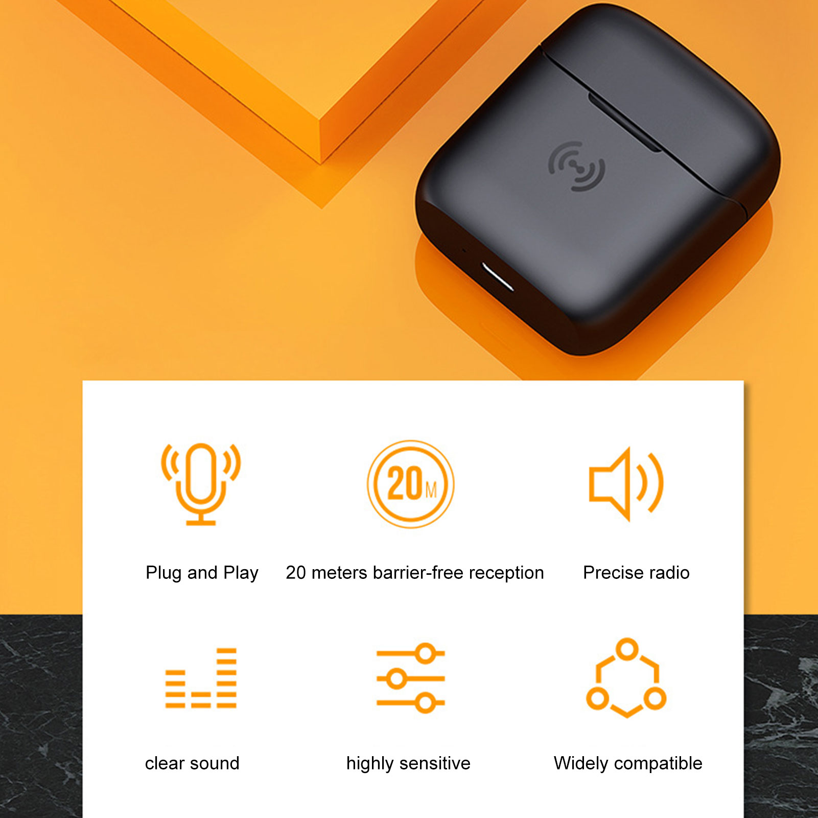 Mini Microphone Lavalier sans fil, Portable, pour enregistrement Audio et vidéo, avec boîte de chargement, pour iphone et Android AI0001 – Image 4