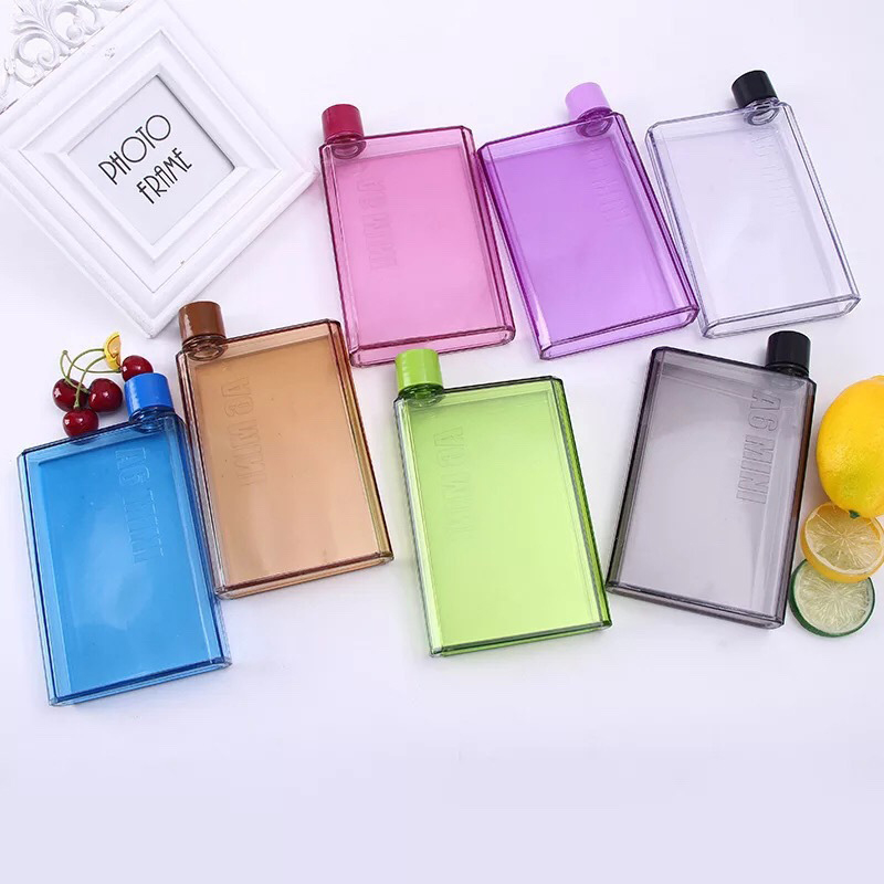 Bouteille d'eau en plastique transparente, gobelet en papier portable, respectueux de l'environnement, gourde de sport externe, bouilloire plate AI0001