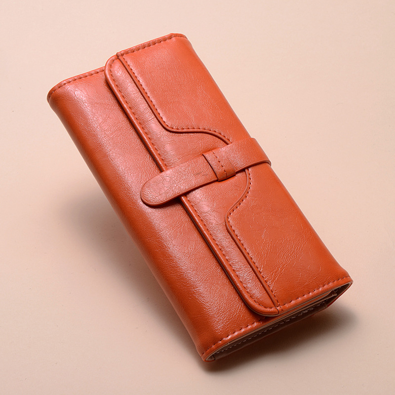 Portefeuille long en cuir PU pour femme, double fermeture éclair, style rétro, fleur, grande capacité, pochette, sac de téléphone pour femme, sac à main décontracté, sacs à main AI0001 – Image 2