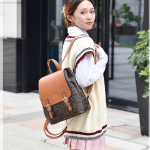 Sac à dos de marque de luxe pour femmes, à bandoulière en cuir de bonne qualité, grande capacité d'école, de voyage à la mode, nouvelle collection AI0001