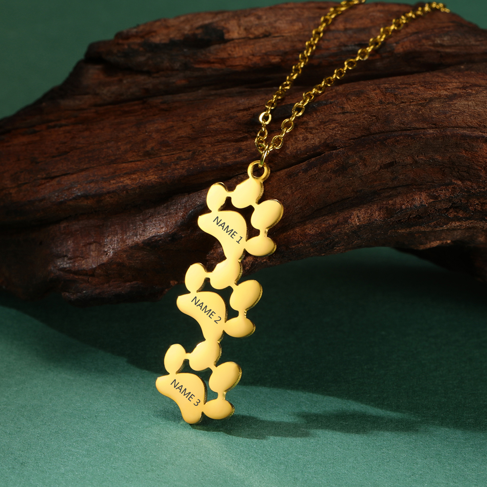 Lemegeton Collier personnalisé en acier inoxydable avec nom de patte de chien et de chat, bijoux commémoratifs pour animaux de compagnie, accessoires JOChild pour femmes AI0001 – Image 4