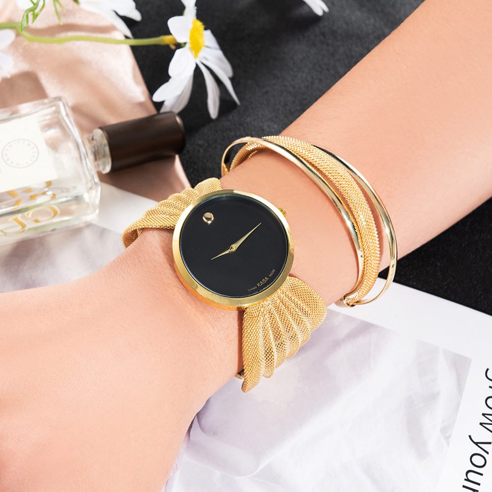 Montre avec Bracelet en maille pour femmes, ensemble Simple, à la mode, de luxe, à Quartz, boîte cadeau pour dames, livraison directe AI0001 – Image 7