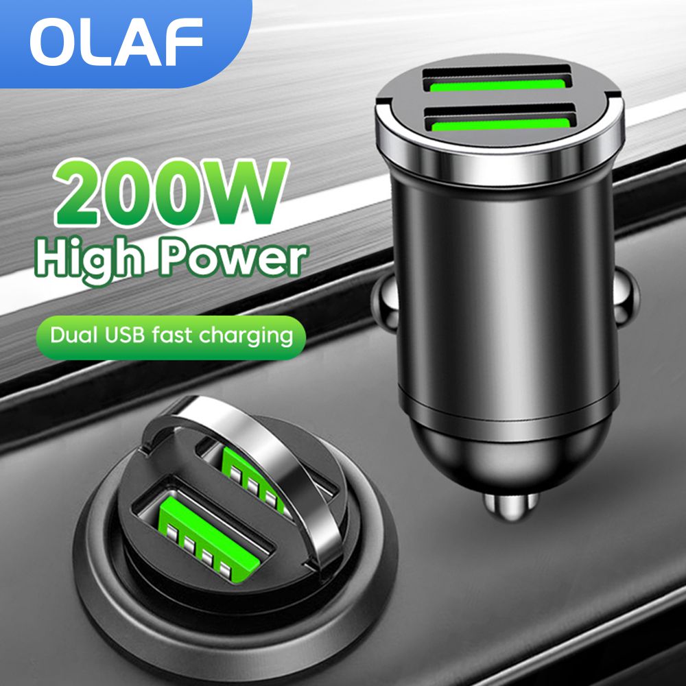 Adaptateur de chargeur de téléphone de voiture USB pour touristes, anneau de nervure, charge rapide, iPhone, Xiaomi, Samsung, Huawei, 200W AI0001