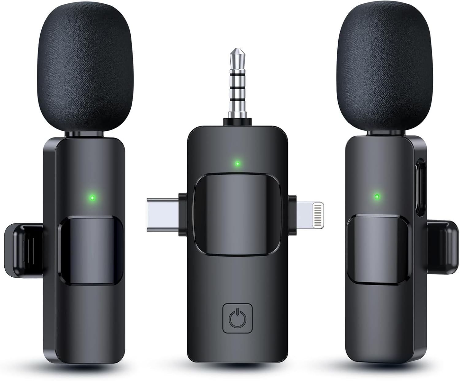 Microphone Lavalier sans fil 3 en 1 pour iPhone Android, micro-cravate antibruit pour téléchargements, vidéo, podcast AI0001 – Image 7