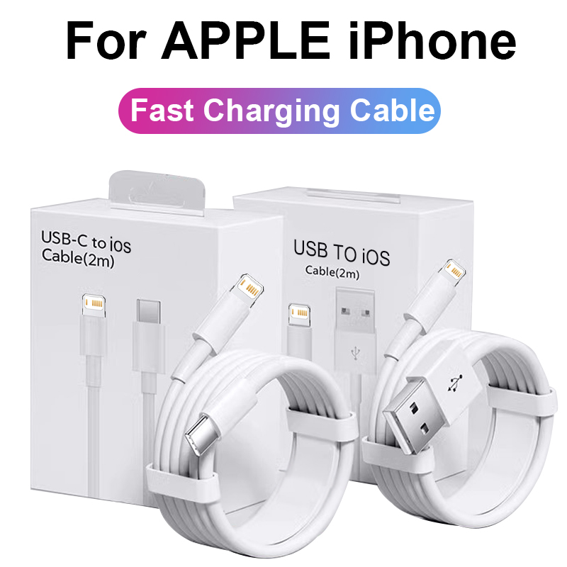 Câble USB de charge rapide en poly pour Apple iPhone, câble de charge d'origine, accessoires de chargeur iOS, 30W, 14, 13, 12, 11 Pro Max, 7, 8 Plus, XS AI0001