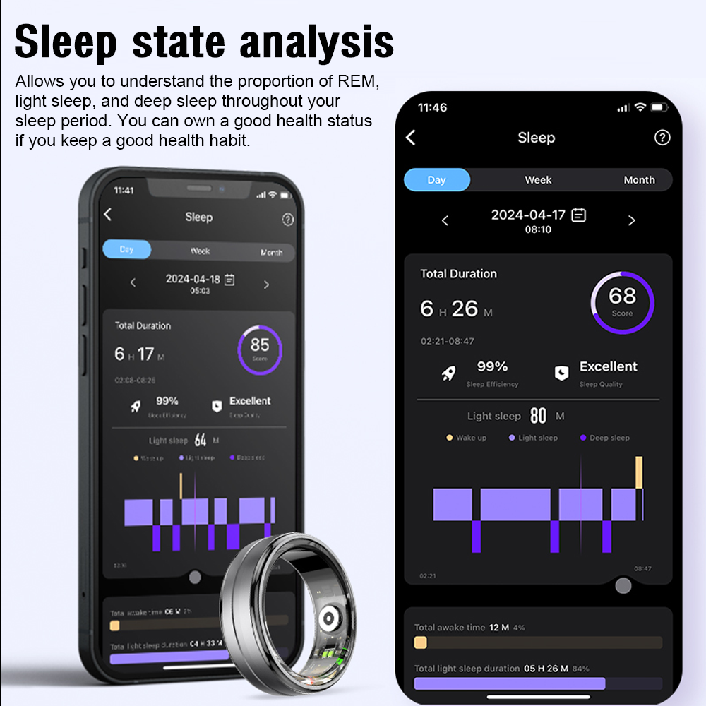 Xiaomi-Smart Ring pour hommes et femmes, fréquence cardiaque, oxygène sanguin, moniteur de santé du sommeil, tracker de fitness sportif, Android, iOS, nouveau AI0001 – Image 3