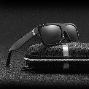 2024 Carré lunettes de Soleil Hommes Polarisation Conduite Sport Lunettes de Soleil Pour Hommes Mâle UV400 Noir Lunettes Accessoires AI0001