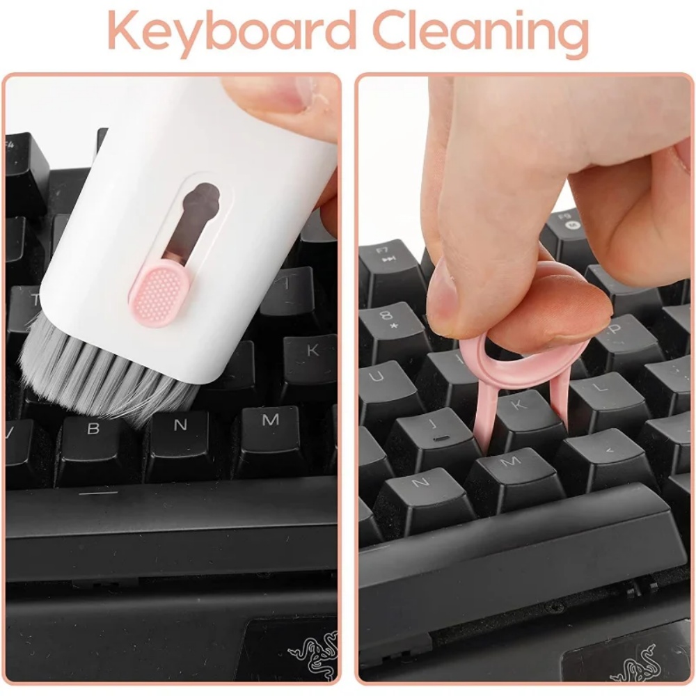 Kit de brosse de nettoyage de clavier d'ordinateur, étui pour casque multifonctionnel, outils de livres, bouteille de pulvérisation, nettoyage, agaçant, écran, livres, 7 en 1 AI0001 – Image 5