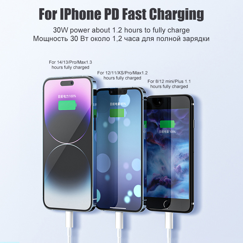 Apple 30W Câble de foudre USB Type C d'origine pour iPhone 14 13 12 11 15 Pro Max X XS XR Mini 7 8 Plus chargeur fil de charge rapide AI0001 – Image 2